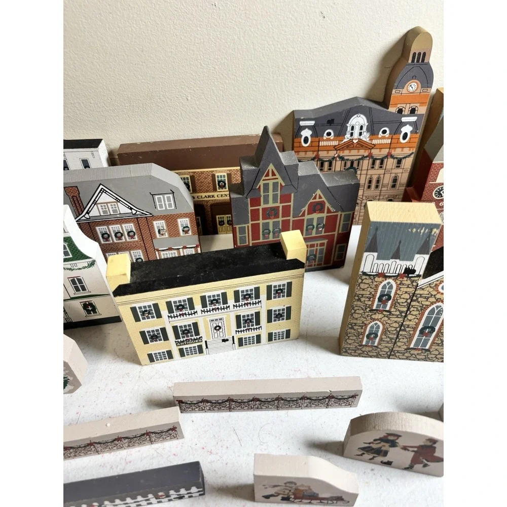 Cat's Meow Christmas Lot of 28Pcs Trees, Fences, Buildings, Horse & Buggy & More